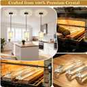 3 Pack Crystal Pendant Lights Kitchen Island - Modern Black and Gold Pendant Light Mini Adjustable Hanging Pendant Lights for Kitchen Island Dining Room Foyer Hallway