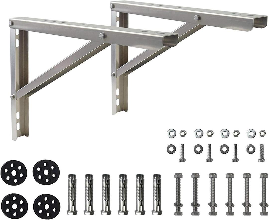 Wall Mounting Bracket for 9000-36000 Btu Condenser Ductless Mini Split Air Conditioner Heat Pump Systems, Rust Free Aluminium Alloy Support Brackets