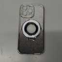 SMARTFOX Magnetic Kickstand Case for iPhone 15 Pro Max with Glitter Lens Protector, Compatible with Magsafe, Luxury Bling Diamond Cover Glitter Phone Case Women (Silver, for iPhone 15 Pro Max 6.7")