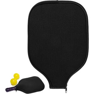 Pickleball Paddle Cover, Elongated Pickleball Covers Black Pickleball Case Pickleball Paddle Bag Neoprene Sleeve for Pickleball Paddles Pickleball Racket Cover Pickleball Accessories (Black)