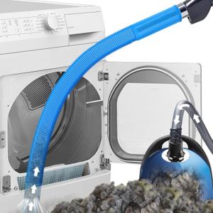 Dryer Vent Cleaner Kit, Flexible Dryer Lint Vacuum Attachment Compatible with Most Vacuum Cleaner, Blue
