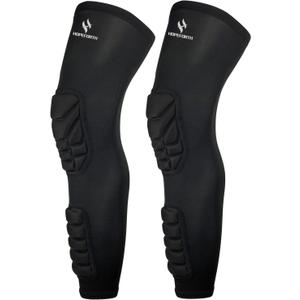 Knee Calf Padded 2 Pack Compression Leg Sleeve Shin Protective Support (Large)