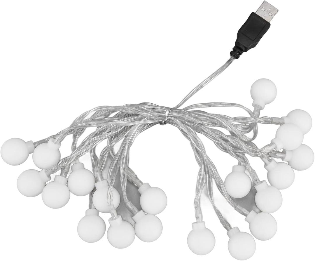 Gonetre 3.m 20LED String Lights LED Globe Outdoor Indoor String Lights for Girls Room Decoration Festive Birthday USB Power Supply