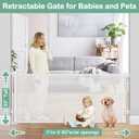 80 Inch Retractable Dog Gate for Doorways Retractable Mesh Baby Gate for Stairs 33 Tall Retractable Baby Gates Outdoor Deck Gate for Pets Barrier Retractable Gates for Dogs Indoor Child Safety Gate