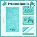 2 Pcs 13.7x29.5 Inch Sea Turtle Hand Towels | Jacquard 100% Embroidered Cotton, Soft Coastal Summer Beach Towel, Kitchen Bathroom Home Decor Gift, 13.78 x 29.53 inches