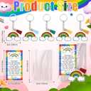 Rainbow Keychains Bulk Back to School Gifts | Inspirational Keychain with Rainbow Cards for Classroom Students Friends Gifts