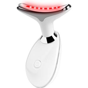 Red Light Therapy for Face, 7 Color LED Facial Light Therapy Wand for Skin Care at Home Blue Light Therapy Face Massager Tool for Neck (White)