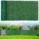 Grooy Artificial Boxwood Roll Panels,40"x 120"(33.33 sq.ft) UV-Anti Faux Ivy Leaves Privacy Fence Screen Grass Wall Roll Panels for Indoor Home Decor and Outdoor Garden Backyard
