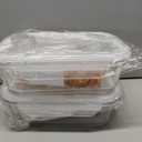 Glass Food Storage Containers Clear35 Oz2 Pack Set with Airtight Snap-Lock Lids Rectangular BPA-Free for Meal Prep and Leftovers