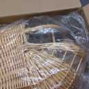Vintage Woven Rattan Baby Carriage Basket Handcrafted Wicker Stroller for Baby Shower, Flower Girl Basket, Baby Things, Rustic Home Decor, Photography Props, Floral Arrangements (Large)