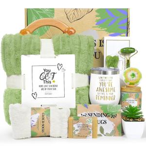 Self Care Gifts for Women, Get Well Soon Gifts for Women After Surgery, Care Package Thinking of You Relaxing Spa Gift Basket Set with Blanket Tumbler for Mom Her Best Friend Sister