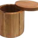 JapanBargain 4112, Bamboo Salt Boxes Spice Storage Containers With Magnetic Swivel Lid, 6 Ounce Capacity, One Pack