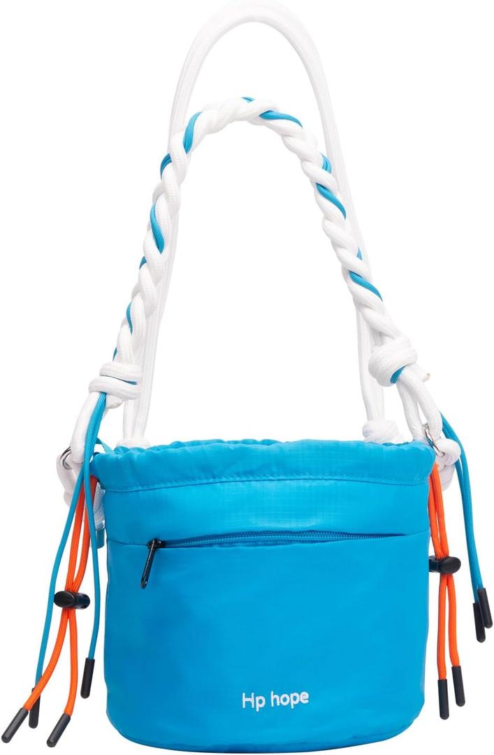 Hp hope Bucket Bags for Women, Lightweight Puffy Bucket Bag with Lambswool Lining, Casual Shoulder Bag Handbag for Daily, Blue