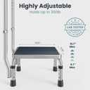 Pelegon Adjustable Step Stool with Handle for Elderly (300LB Capacity) Bedside Safety Step for High Beds, Height Adjustable Platform & Handle, Non-Slip Stable Frame, Easy Assembly