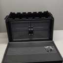 Stackable Storage Bins, Plastic Collapsible Storage Bins with Lid and Wheels, Folding Closet Organizer Clear Doors, Foldable Cabinet Storage Boxes for Home, Pantry, Office, Dorm (M, Gray 2-Tier)