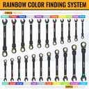 GRENPRO Ratchet Wrenches Set, 23PCS Flex Head Ratcheting Wrench Set Metric and Standard & SAE with Color Ring, 6-18mm & 1/4"-3/4", Mechanics Tool Box Organizer, Large Open End Combination Wrench Sets