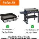 Adjustable Wind Screen and Griddle Warming Rack Set for 22' to 28' Griddle with Rear Grease, Black, Metal