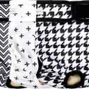 Langsprit Washable Female Dog Diapers (3 Pack) - No Leak Reusable Diapers for Doggy Female in Period - Highly Absorbent Dog Heat Panties with Adjustable Snaps M (Medium, Black and White)