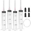 4 Pack 30ml Syringes with Needle 18G 1.5, Sterile Luer Lock Syringe Individually Packaged for Labs, Liquid Measuring,Oil or Glue Applicator