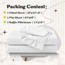 KKJIAF 3 Piece Toddler Sheet Set Microfiber, Includes a Flat Sheet, a Fitted Sheet and a Ruffle Pillowcase, White