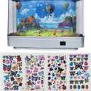 Aquarium Night Light with Rotating Castle Scene - Moving Picture Projection, White Mood Light for Bedroom/Office Decor, Unique Gift Idea