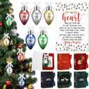 Cholemy 10 Sets Christmas Lightbulb Ornament Decor, Colorful Light Ornaments with Bow Ribbon and Greeting Card in Gift Boxes Appreciation Gifts for Friends Home Yard Christmas Tree Decor