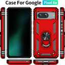 Korecase for Google Pixel 8a Case 6.1" Military Grade Dual Layer Heavy Duty Rugged Shockproof Armor Cover with 360 Ring Kickstand, Full Body Protective Case for Google 8 Red