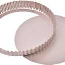 10-Inch Round Tart Pan with Loose Removable Bottom, Non-Stick Carbon Steel Quiche Pan for Oven Baking (Champagne Gold)