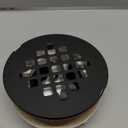 Black Shower Drain No Caulk PVC Compression Hidrop Shower Drain Kit with 4-1/4" Stainless Steel Round Grid Cover, Matte Black