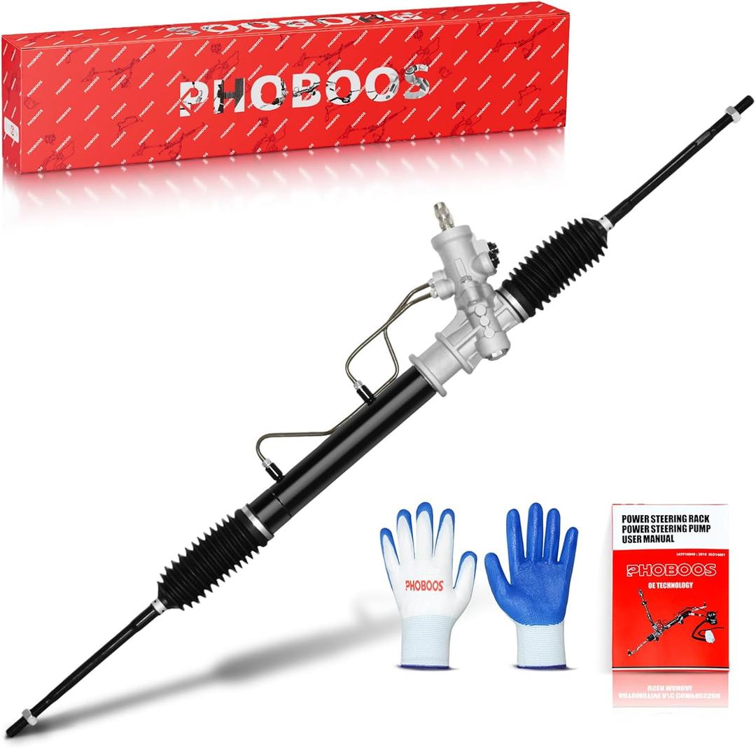 PHOBOOS Hydraulic Power Steering Rack and Pinion Assembly Compatible with Toyota Corolla 1993-2002 & Chevrolet Prizm 1998-2002 & Geo Prizm 1993-1997, New Unit, Ref. 26-1963 (Rack length: 46.44 inches)