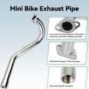 Central Long Mini Bike Exhaust Pipe Compatible with Coleman CC100U F-RP GMB100 Massimo MB100 Rascal Lite Predator 79cc 98cc 99cc 3.0HP 154F Engine Parts Silver
