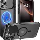 Innaght Magnetic for iPhone 16 Pro Max Case with Stand,Compatible with MagSafe,Rugged,Heavy Duty,Protective case Kickstand,[Built-in Invisible Stand],Black