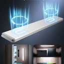 Under Cabinet Lighting - 10.5" Motion Sensor Light Indoor, Magnetic Wireless Closet Lights, Dimmable Led Night Light, Rechargeable Under Counter Lights for Kitchen, Bedroom, Stair, 2 Pack