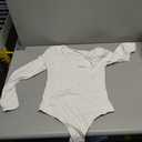 MANGOPOP Women's Long Sleeve Short Sleeve Bodysuit Sexy V Neck Body Suits Fitted Fall Going Out Tops, Medium 