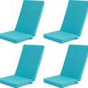 Outdoor Adirondack Chair Cushions Set of 4 - Removable Covers, Water-Repellent, Fade-Resistant, Non-Slip Bottom & Securing Straps, Universal Fit for Most Adirondack & Rocking Chairs - Teal