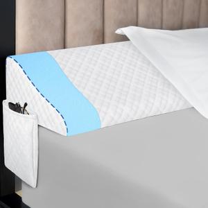 Kayfia King Size Bed Wedge Pillow for Headboard Bed Gap Filler with Pocket Close Gap (0-8") Prevent Pillow Loss Triangle Foam Mattress Filler for Gap Between Wall and Mattress (White, 76"x10"x6")
