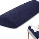 Sintuff Recliner Leg Rest Cushion Sofa Footrest Pillow with Cover Half Moon Bolster Pillow Under Knee Pillow for Sleeping On Back Alleviating Pain, 19.7 x 8 x 3.5 Inch (Dark Blue, 1 Pc)