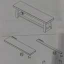 Plank+Beam 60 Inch Farmhouse Dining Bench, Solid Wood Entryway Bench, Wooden Outdoor Bench, Kitchen Dining Seat, Dining Room, Home Office, Living Room Furniture, Easy Assembly, Pecan Wirebrush (Bench for 72 Inch Table)