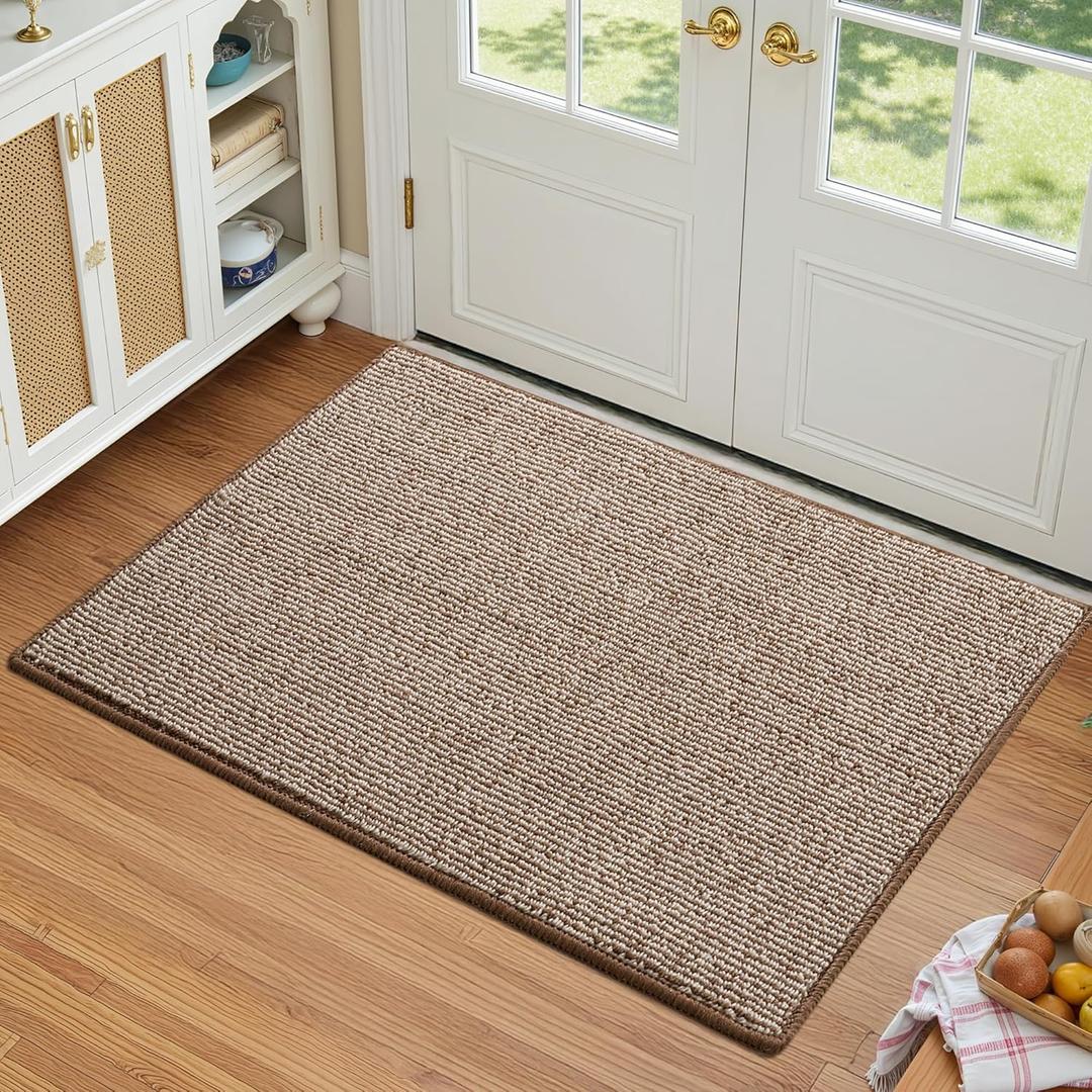 GRANNY SAYS Indoor Entrance Door Mat, 48" x 32" Brown and Beige, Rectangular, Low Profile, Non-Slip, Machine Washable, Water Resistant, Absorbent, Durable, Front Door, Entryway
