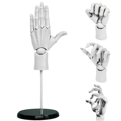 Flexible Hand Model Adjustable Artists Manikin Hand Figure Poseable Art Mannequin for Drawing Mannequin Lively Manikin Figure Hand Model for Desk Decoration Sketching Painting (Left Hand-White)