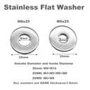 304 Stainless Fender Flat Washer Large Assortment Set for Screw Hardware Lock 75pcs (M4 M5 M6 M8 M10), with Case