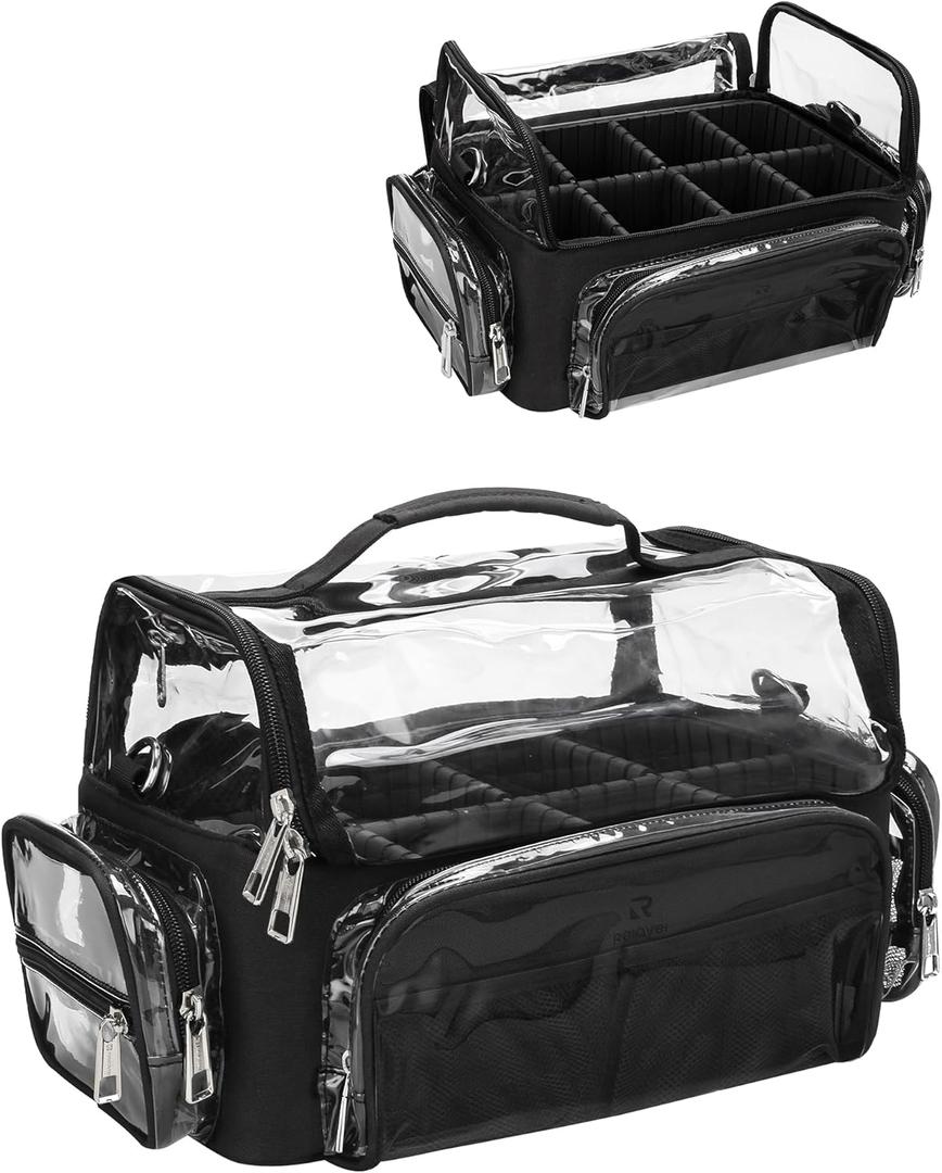 Makeup Brush Case, Extra Large Makeup Brush Bag XL Professional Makeup Artist Must Haves Travel Case with Stand Up Brush Slots Cosmetic Organizer Bag, Full Open Easy to Access, with Adjustable Strap