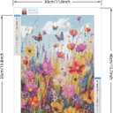 ossomo Diamond Painting Kits for Adults, DIY 5D Full Drill Colorful Colorful Flower Sea Butterfly Dance Diamond Art Kits Diamond Dots Pictures Perfect for Relaxation and Home Wall Decor 30x40cm
