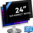 [2 Pack] 24 Inch Computer Privacy Screen for 16:9 Aspect Ratio Widescreen Monitor, Eye Protecting Anti-glare Blue Light Display Screen Privacy Protection, Removable Anti-scratch Coating