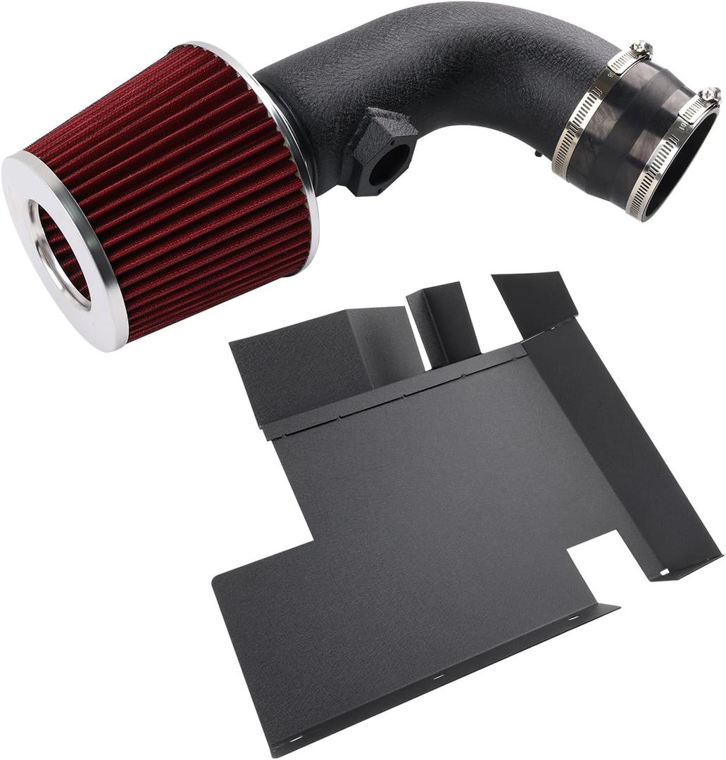 Cold Air Intake Kit Compatible with BMW 2008-2011 128i E82 E88, 2008-2011 328i/2006 330i E90 E91 E92 E93 N52 3.0L, Increases Horsepower & Torque, More Aggressive and Sporty Induction Sound (Black)