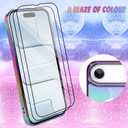 Bonoma for iPhone Air Case 2025 Magnetic Support for Magsafe Bling Laser Iridescent Florescent Crystal Camera Protector Shockproof Edge Cover -Purple