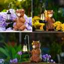 Highland Cow Statue with Solar Lantern - Resin Solar Garden Statues Outdoor Yard Patio Garden Decor - Unique Gifts for Women,Mom Men (Copper)
