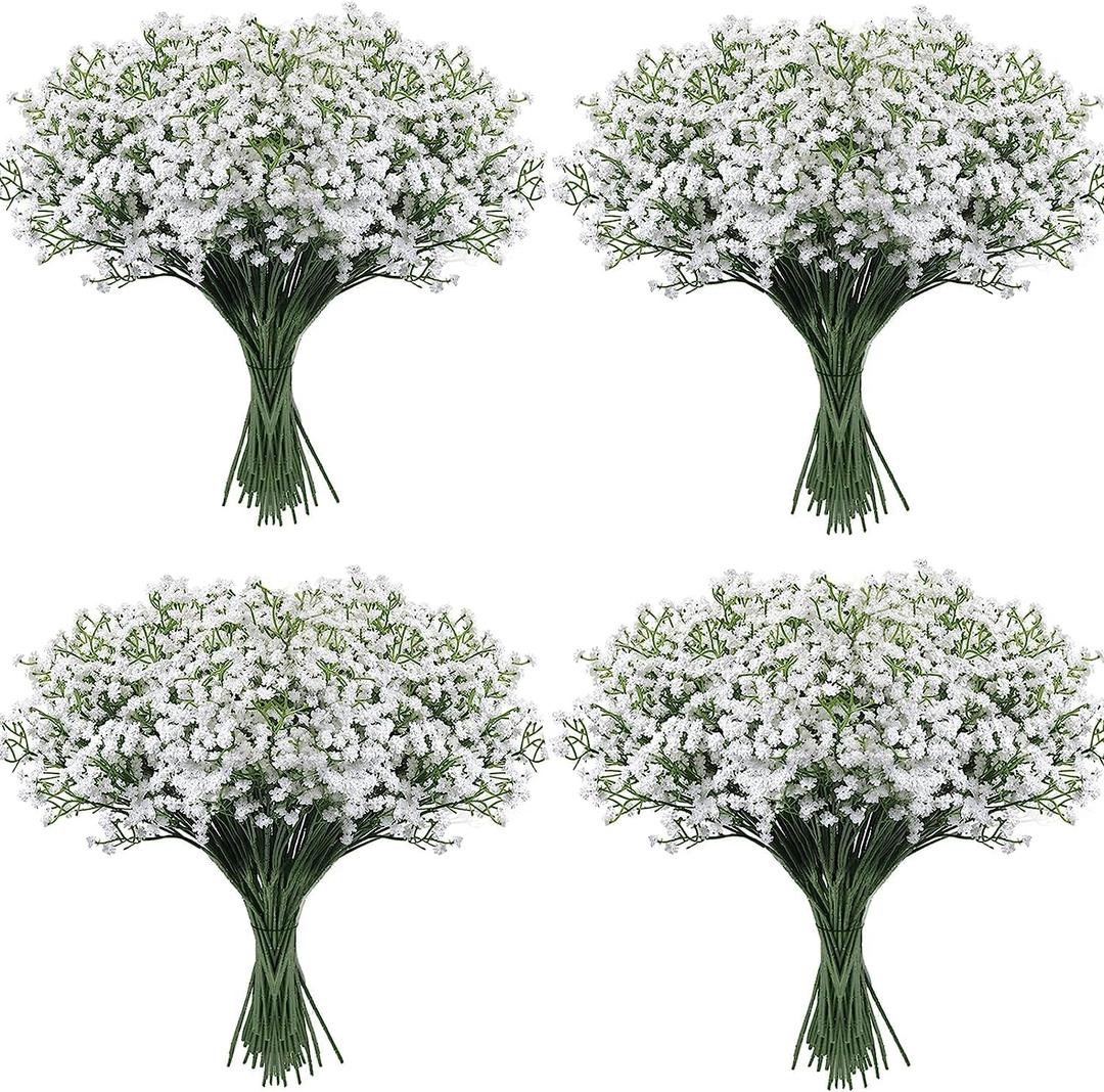 Babys Breath Artificial Flowers, 30 Pcs Gypsophila Real Touch Flowers for Wedding Party Home Garden Decoration (16.6inch, White)