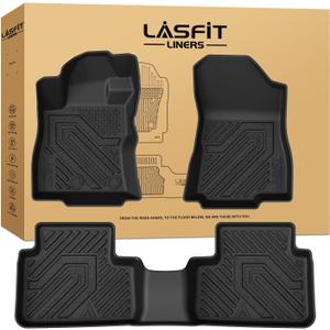 LASFIT Floor Mats for Subaru Forester 2026 2025 (Only Hybrid), All Weather TPE Custom Fit Floor Liners Easy Clean 1st & 2nd Row Mats for Forester Hybrid 2025 2026 Car Accessories, Black