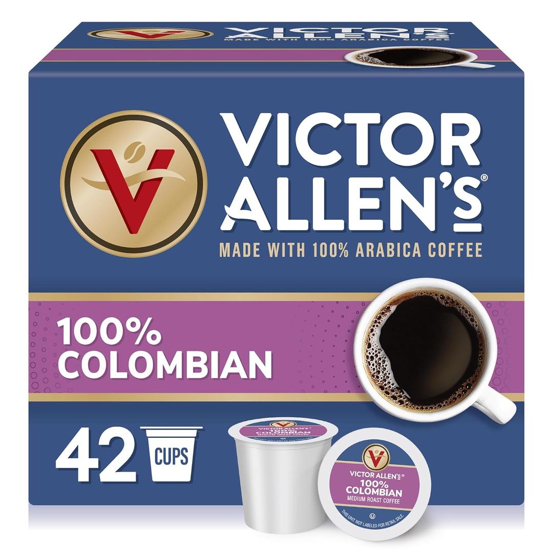 Victor Allen's Coffee 100% Colombian, Medium Roast, 42 Count, Single Serve Coffee Pods for Keurig K-Cup Brewers, Best By 02/20/2028